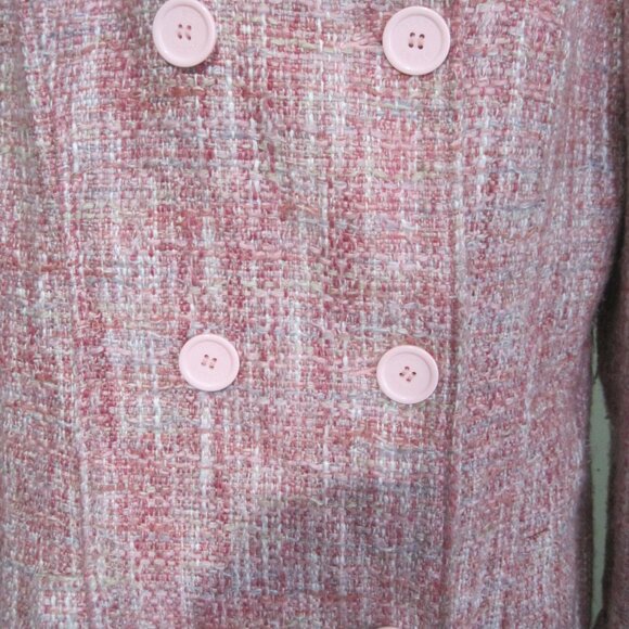 Guess Pink Women’s Knit Nylon Acrylic Cotton Button Mid-Length Coat Size Large - Picture 2 of 10